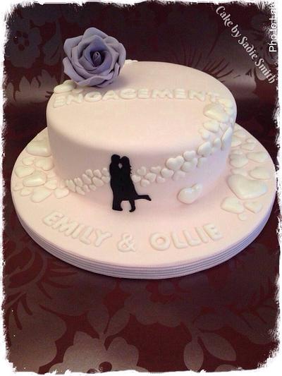 Silhouette Engagement Cake  - Cake by Sadie Smith