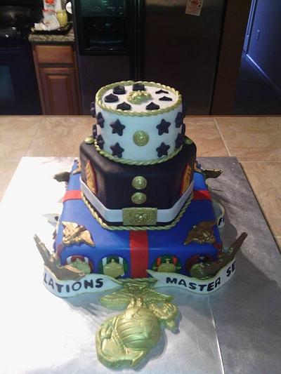 Marine Corps Retirement Cake #1 - Cake by Bella Noche Cakes