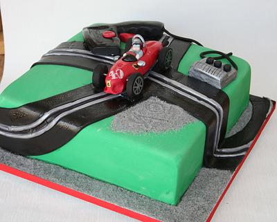 Can never remember if it's scalextric or scalectrix?! - Cake by Niamh Geraghty, Perfectionist Confectionist