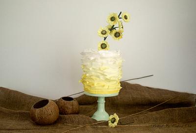Sunflowers Frill Cake - Cake by Bakedincakedout