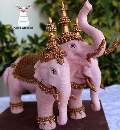 Three Headed Elephant - Thailand - An International Cake Collaboration - Cake by Cláud' Art Sugar