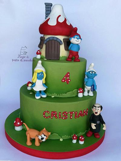 Smurfs cake - Cake by Mariana Frascella