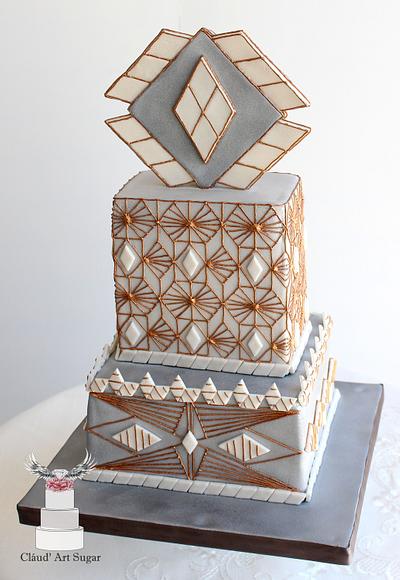 Art Déco Wedding Cake - Cake by Cláud' Art Sugar
