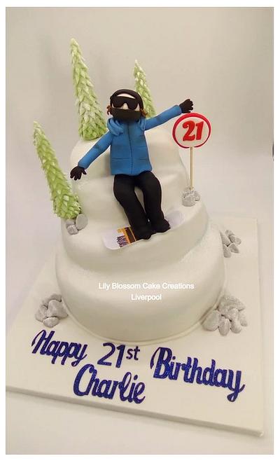 Snowboarder 21st Birthday Cake - Cake by Lily Blossom Cake Creations