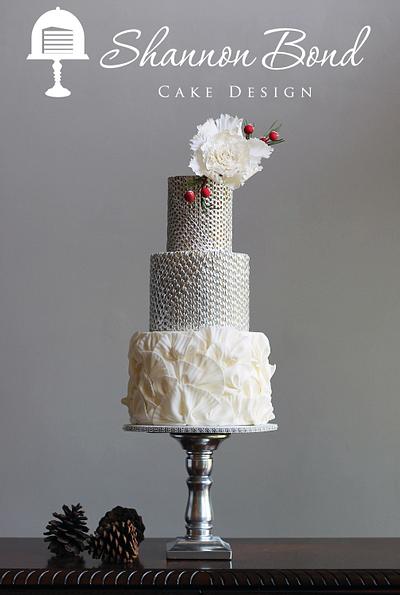 Silvery Winter Wedding Cake - Cake by Shannon Bond Cake Design