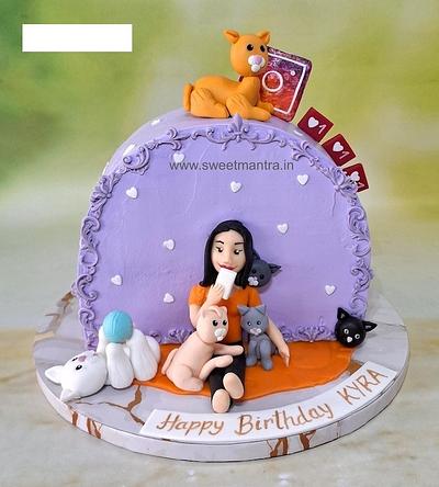 Cats theme cake for daughter - Cake by Sweet Mantra Homemade Customized Cakes Pune