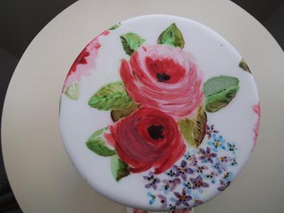Painted cake - Cake by Môn Cottage Cupcakes