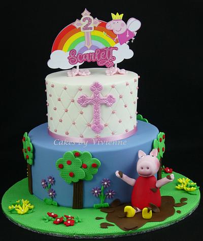 Combined Baptism and 2nd Birthday Cake - Cake by Cakes by Vivienne