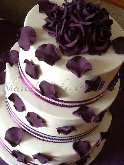 Cadbury purple rose wedding  - Cake by Shereen