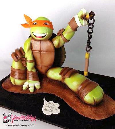 Teenage Mutant Ninja Turtle Cake - Michelangelo - Cake by Serdar Yener | Yeners Way - Cake Art Tutorials
