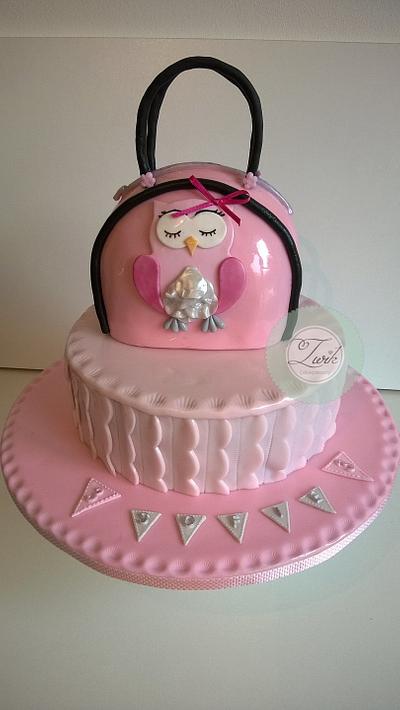 Baby Owl bag cake - Cake by Mariekez