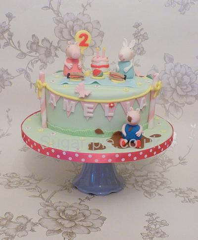 Peppa pig & Rebecca Rabbit tea party cake - Cake by Sugar-pie