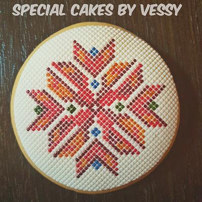 Bulgarian embroidery cookie 2  - Cake by Vesi