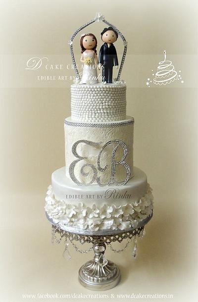 Bride & Groom Topper Wedding Cake - Cake by D Cake Creations®