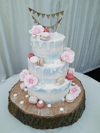 Macaron Drip Wedding cake - Cake by Cakesfabulouscakes