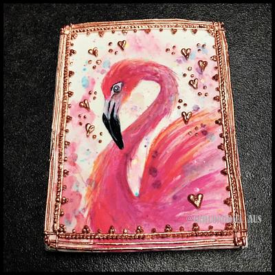 Jumbo flamingo cookie - Cake by Rachel