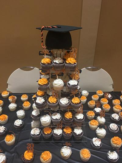 High school grad cake and cupcakes - Cake by Misty