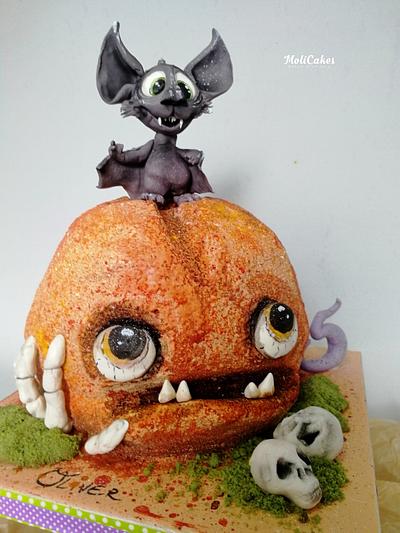 Bat and pumpkin - Cake by MOLI Cakes