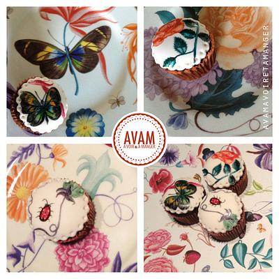 painted butterfly cupcakes - Cake by Lisa Abauzit