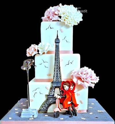 Paris themed wedding cake  - Cake by WhenEffieDecidedToBake