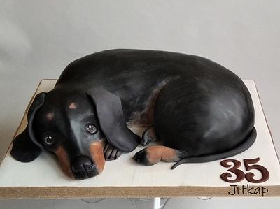 Dachshund - Cake by Jitkap