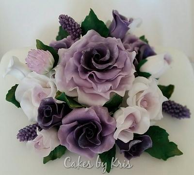 Two Tier Cake Roses in Lilac - Cake by Sugar Chic