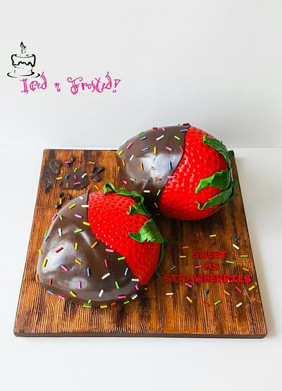 Sculpted strawberries Cake! - Cake by Iced n Frosted!
