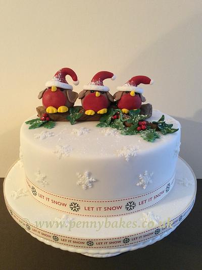 Three robins chilling out!!  - Cake by Popsue