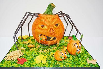 Spooky Spider in Pumpkin costume!  - Cake by Seema Acharya