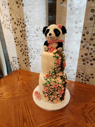 Panda & flowers babyshower - Cake by Kwajette