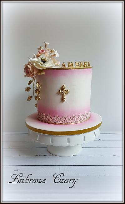 Communion cake for Amelia - Cake by Lukrowe Czary Katarzyna Osiecka