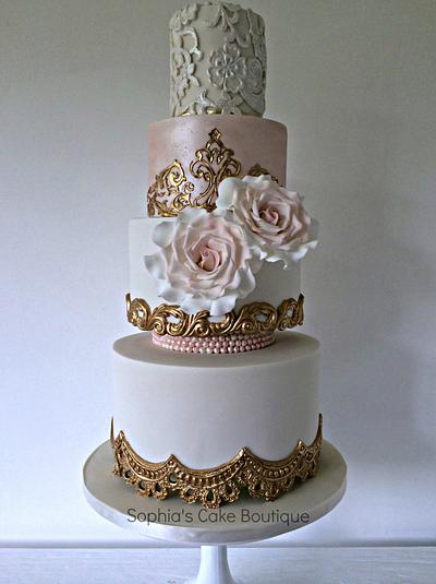 Blush & Gold Cake - Cake by Sophia's Cake Boutique