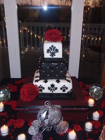 Damask Wedding Cake - Cake by Dayna Robidoux