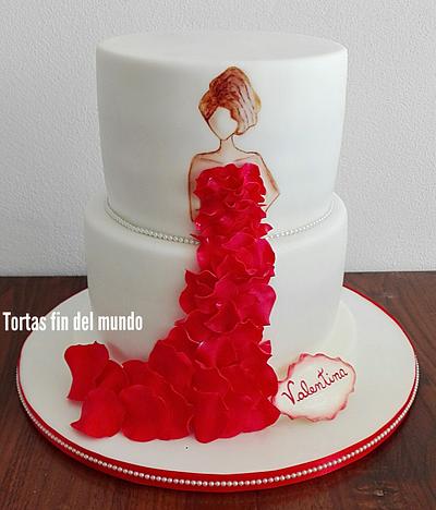 vestido con petalos - Cake by Tortasfindelmundo