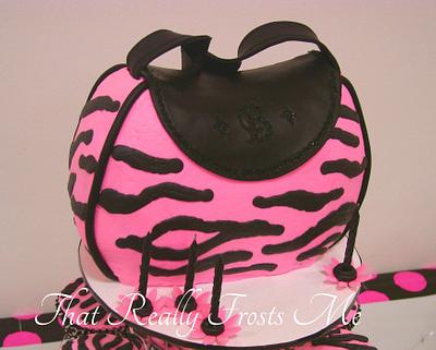 Pink Zebra Print Purse - Cake by Frostine