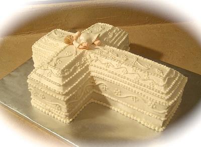 Christening Cross w Baby Cake - Cake by It Takes The Cake