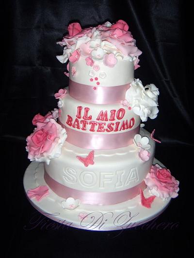 Blooming roses for baptism - Cake by Miriam Viera