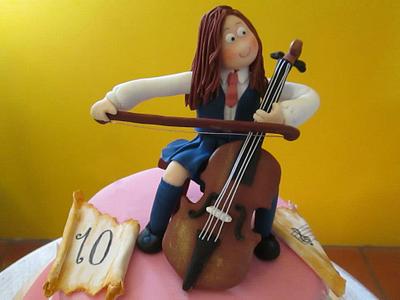 Girl playing cello - Cake by Paula Gomes 