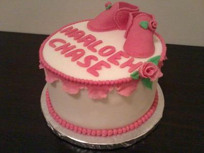 Booties Christening - Cake by Lior's Cake Designs