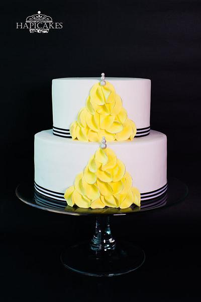 Simplicity Yellow Ruffling - Cake by Hazel Wong Cake Design