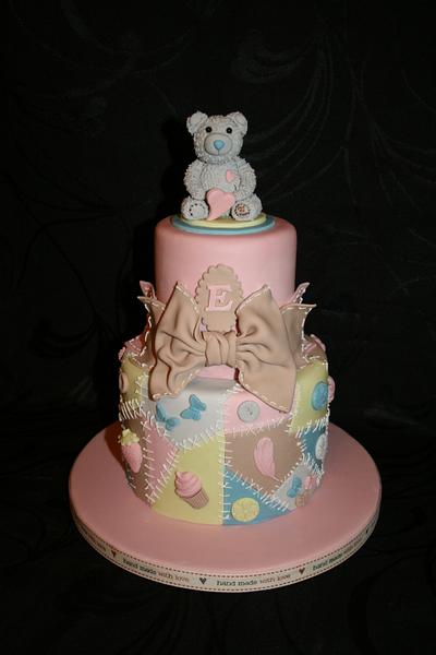 Tatty bear and patchwork - Cake by Judy