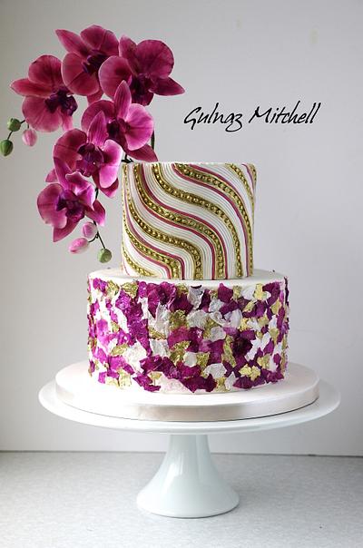 Purple orchid cake - Cake by Gulnaz Mitchell
