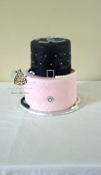 Chanel Inspired Birthday Cake and Cupcakes - Cake by Carsedra Glass