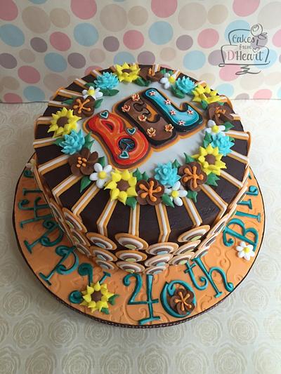 70s inspired cake - Cake by Cakes from D'Heart