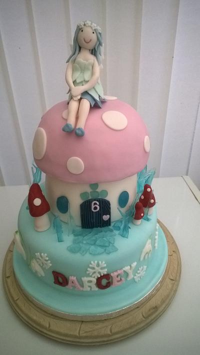 Fairy on her toadstool house - Cake by Combe Cakes