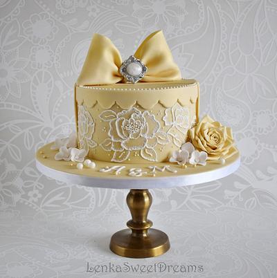 A sweet gift box cake. - Cake by LenkaSweetDreams