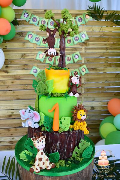 Jungle cake for my lovely grandson's birthday - Cake by Benny's cakes