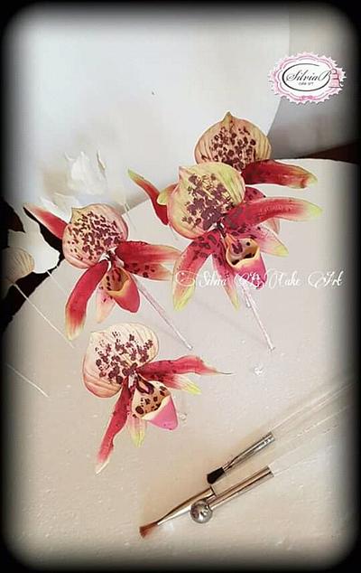 Paphiopedilum Orchid - Cake by silvia B.cake art