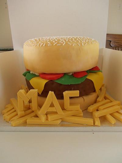 Burger and Chips Birthday Cake - Cake by David Mason