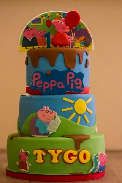 Two-sided Peppa Pig & Paw Patrol Birthday Cake - Cake by Taartwereld